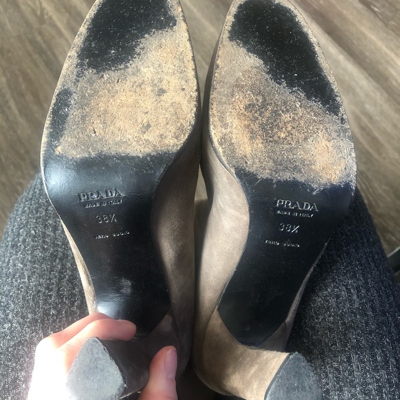 Prada Grey Suede Knee High Boot Sz 38.5 - Picture 3 of 4